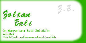 zoltan bali business card